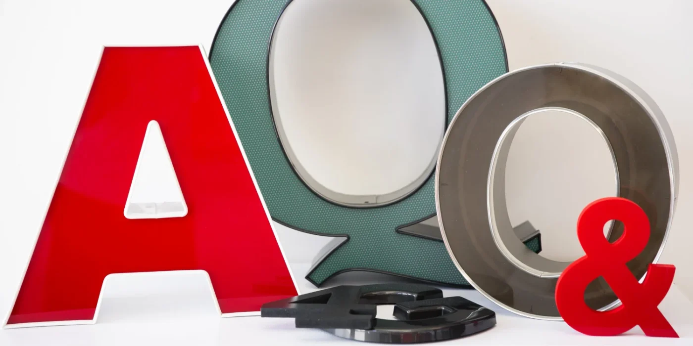 metal and acrylic lettering