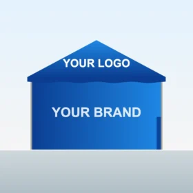 Branded canopy tent with printed back wall