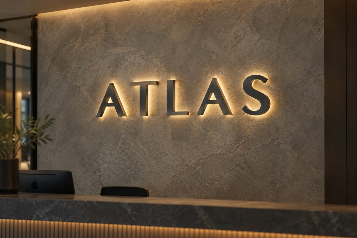 channel letter signs 4 reverse channel letters with warm halo lighting on an interior wall