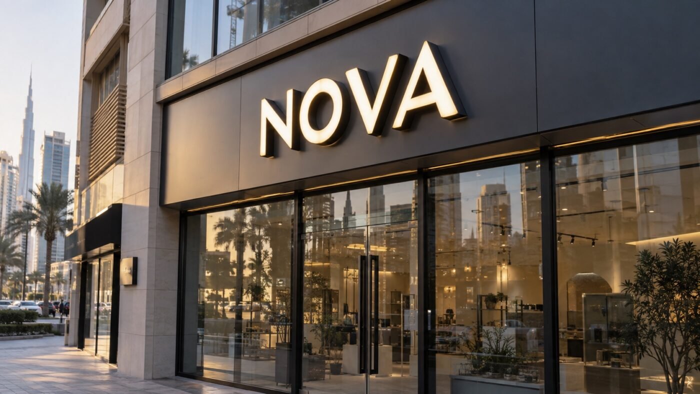 channel letter signs 1 channel letter signs: realistic illuminated channel letter sign on a dubai storefront
