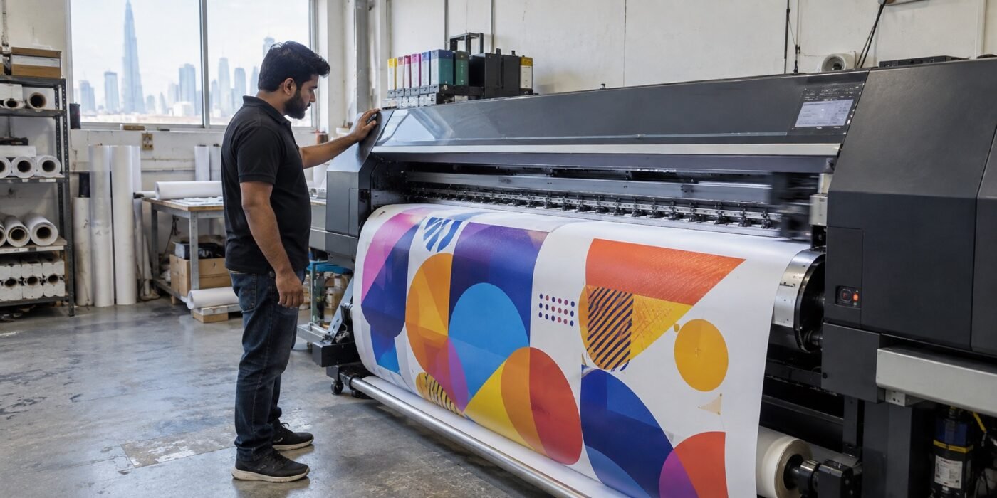 ai illustration of digital printing for business graphics in dubai