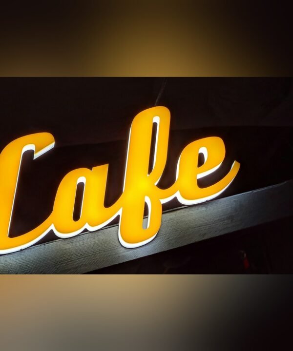 Face lit channel letters glowing at night