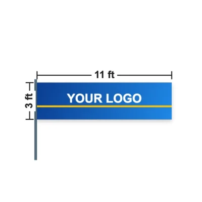 Custom Rectangle Flag 11 x 3 ft