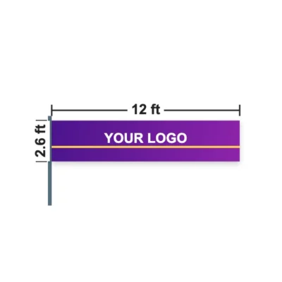 Custom Rectangle Flag 12 x 2.6 ft