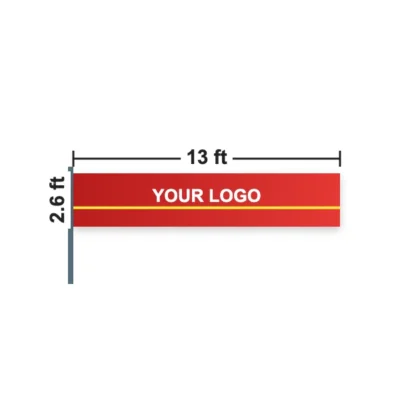Custom Rectangle Flag 13 x 2.6 ft