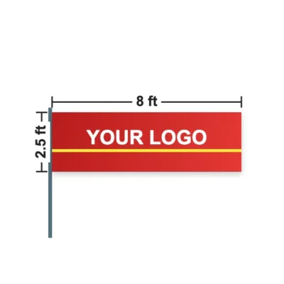 Custom Rectangle Flag 8 x 2.5 ft