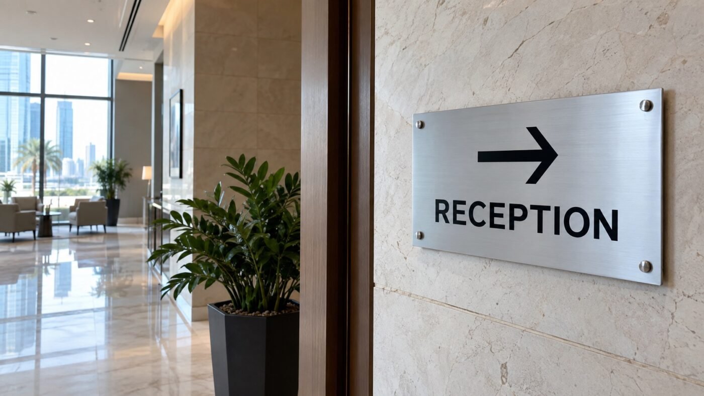 informational signs 1 office room and information signs in a dubai building