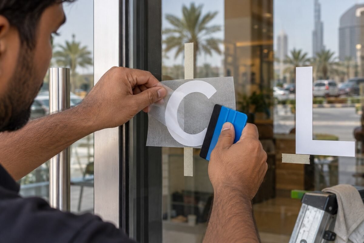window lettering 5 window lettering example, dubai