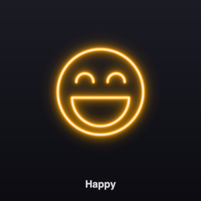 Custom neon sign - happy