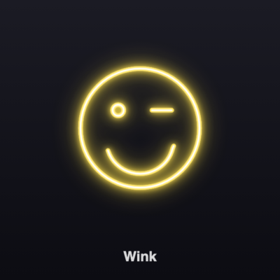 Custom neon sign - wink