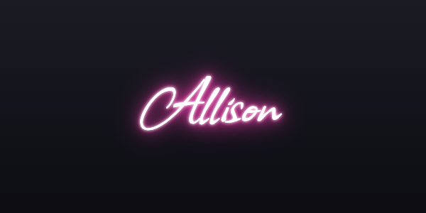 Neon sign font Allison