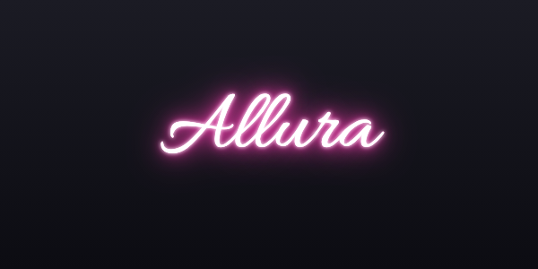 Neon sign font Allura
