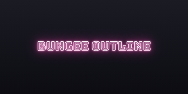 Neon sign font Bungee Outline