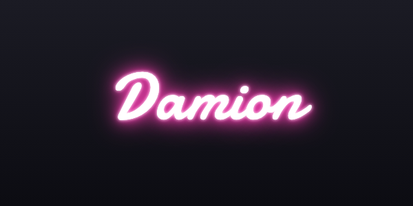Neon sign font Damion