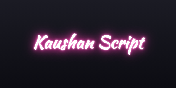 Neon sign font Kaushan Script