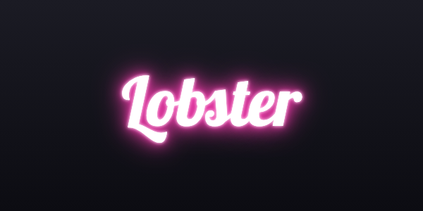Neon sign font Lobster