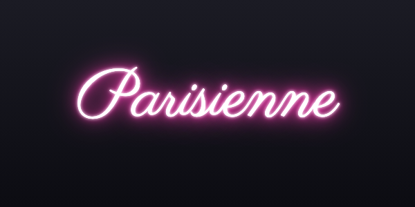 Neon sign font Parisienne