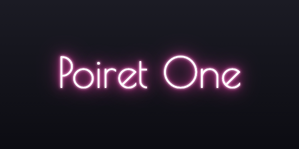 Neon sign font Poiret One