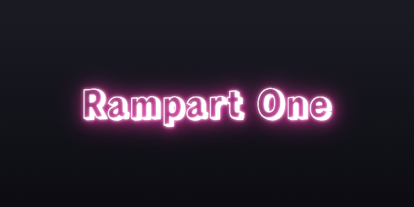 Neon sign font Rampart One