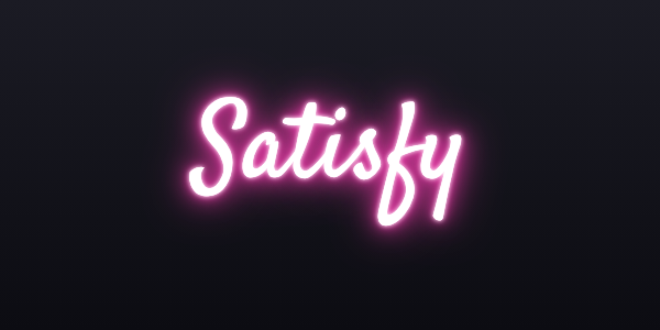 Neon sign font Satisfy