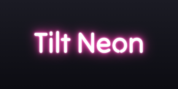 Neon sign font Tilt Neon
