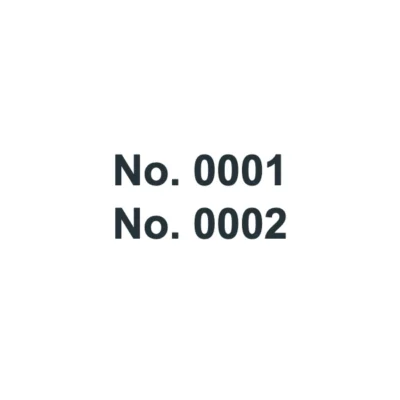 No. 0001 No. 0002
