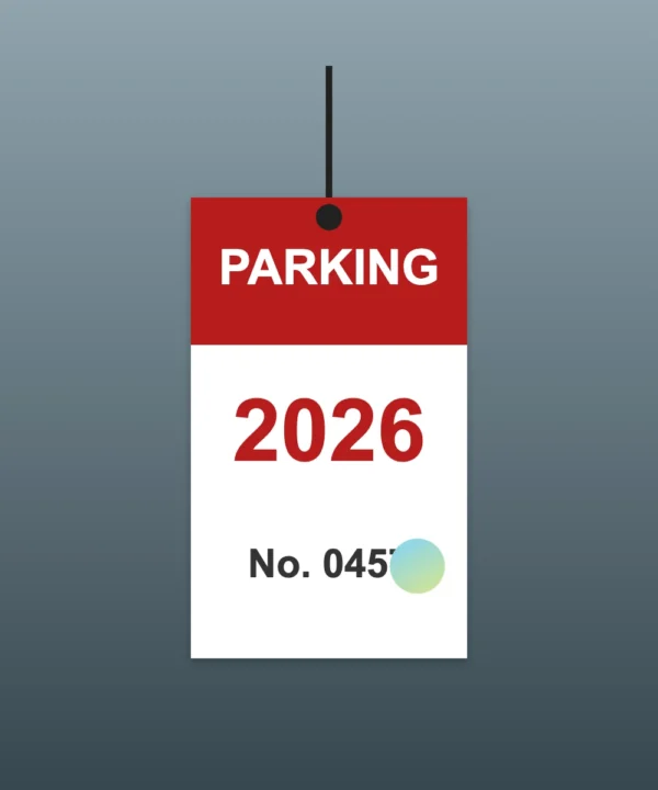 Custom Parking Pass 3 x 5 in