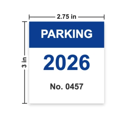 Car parking permit tag 7 x 8 cm size