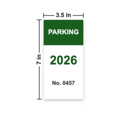 Custom Parking Pass 3.5 x 7 in size