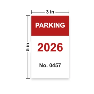 Custom Parking Pass 3 x 5 in size