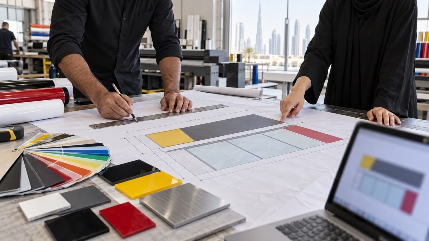 signage design 1 signage design drawing for a dubai shopfront