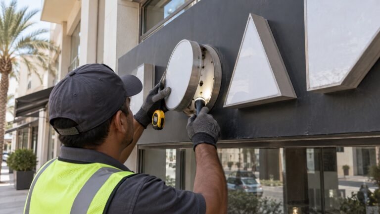 sign writing 4 illustrative signage repair and maintenance services concept