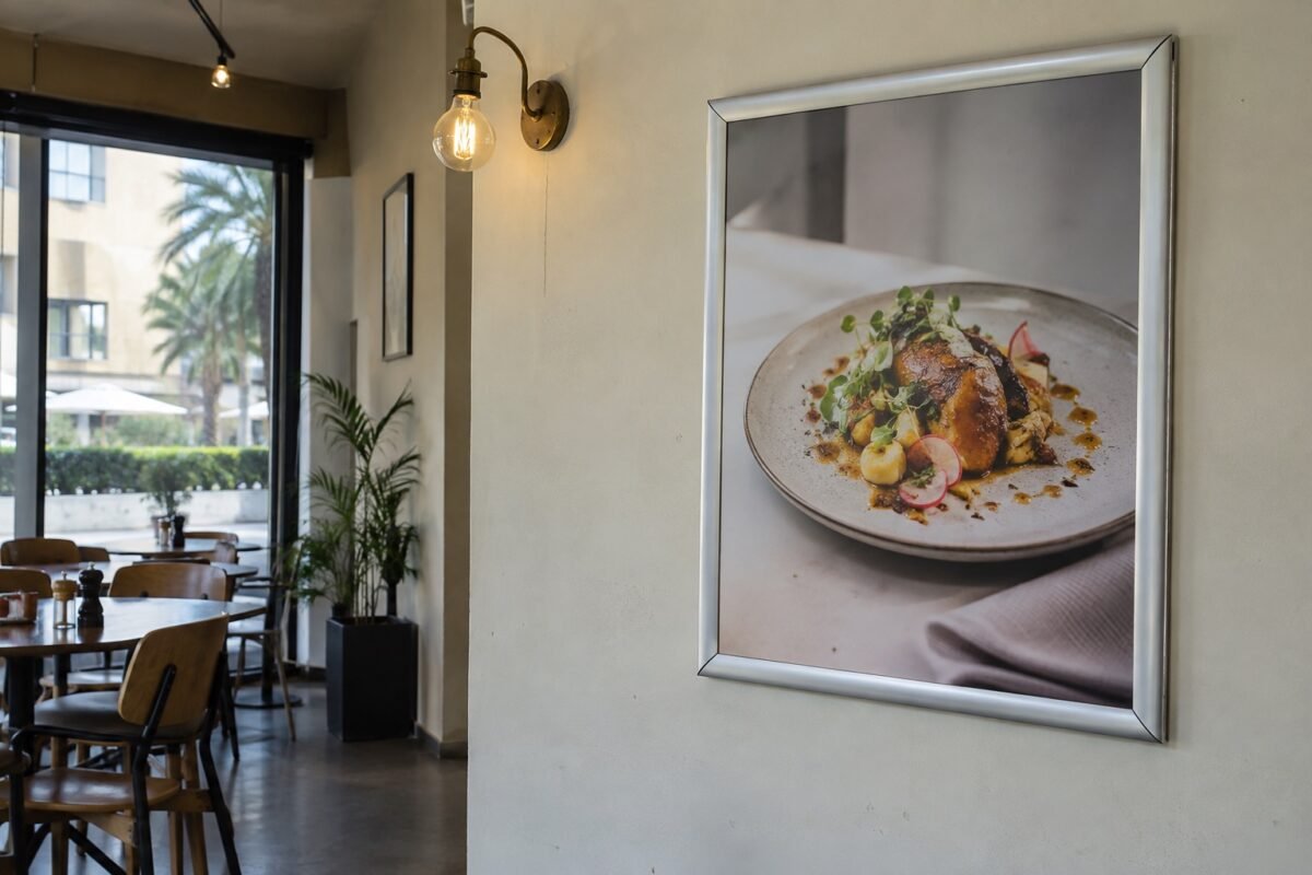 custom snap frames 1 wall mounted snap frame with a printed poster in dubai