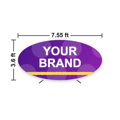 Oval Pop Up Banner 7.55 x 3.6 ft