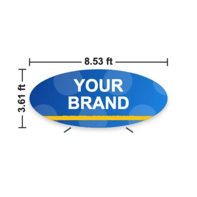 Oval Pop Up Banner 8.53 x 3.61 ft