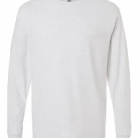 Custom printed long sleeve T-shirt, Gildan 5400 in Ash, Dubai
