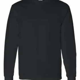 Custom printed long sleeve T-shirt, Gildan 5400 in Black, Dubai