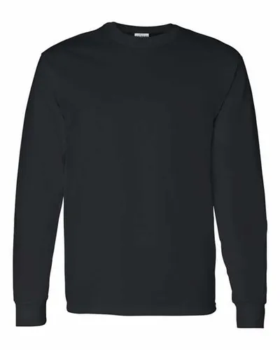 Custom printed long sleeve T-shirt, Gildan 5400 in Black, Dubai