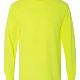 Gildan 5400 long sleeve T-shirt in SAFETY GREEN