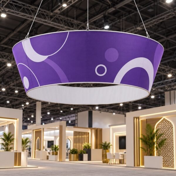 Tapered Circle Hanging Sign — hero product concept