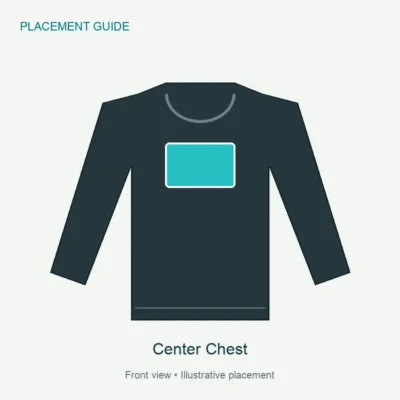Center Chest – illustrative Gildan 5400 product option
