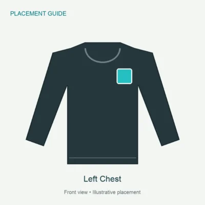 Left Chest – illustrative Gildan 5400 product option