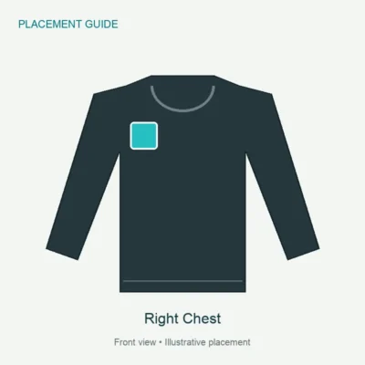 Right Chest – illustrative Gildan 5400 product option