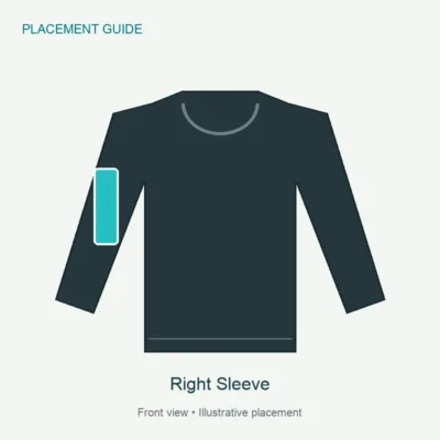 Right Sleeve – illustrative Gildan 5400 product option