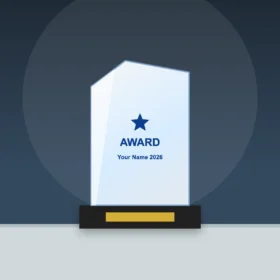 Cast Coloured Crystal Trophy