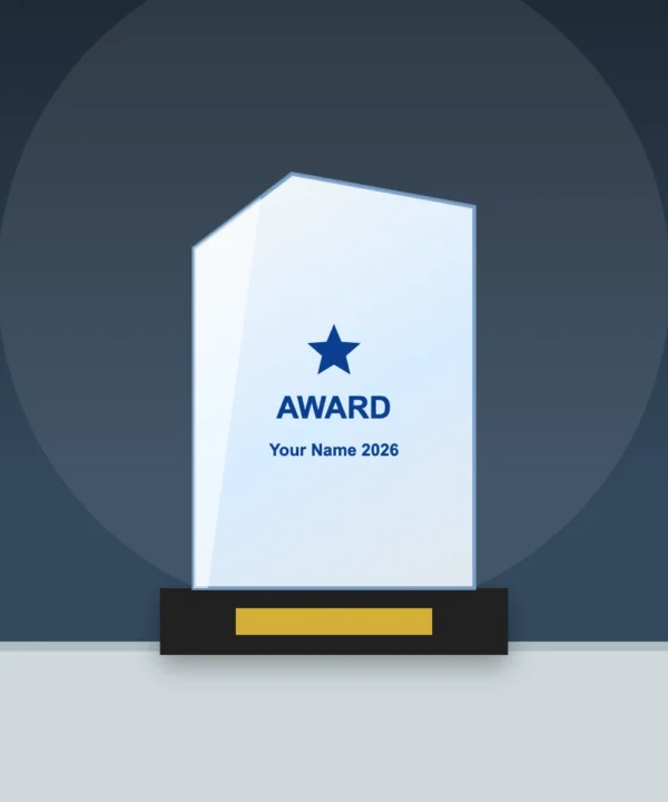 Cast Coloured Crystal Trophy