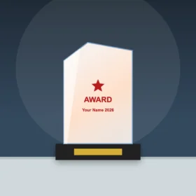 Diligence Coloured Crystal Trophy