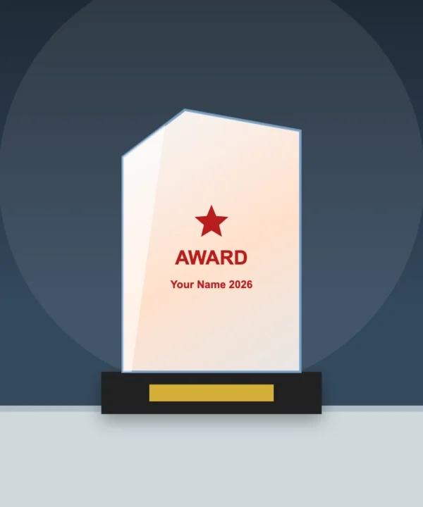 Diligence Coloured Crystal Trophy