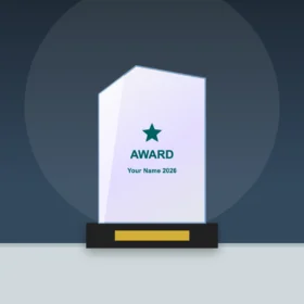 Grandeur Coloured Crystal Trophy