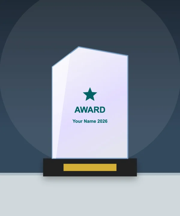 Grandeur Coloured Crystal Trophy